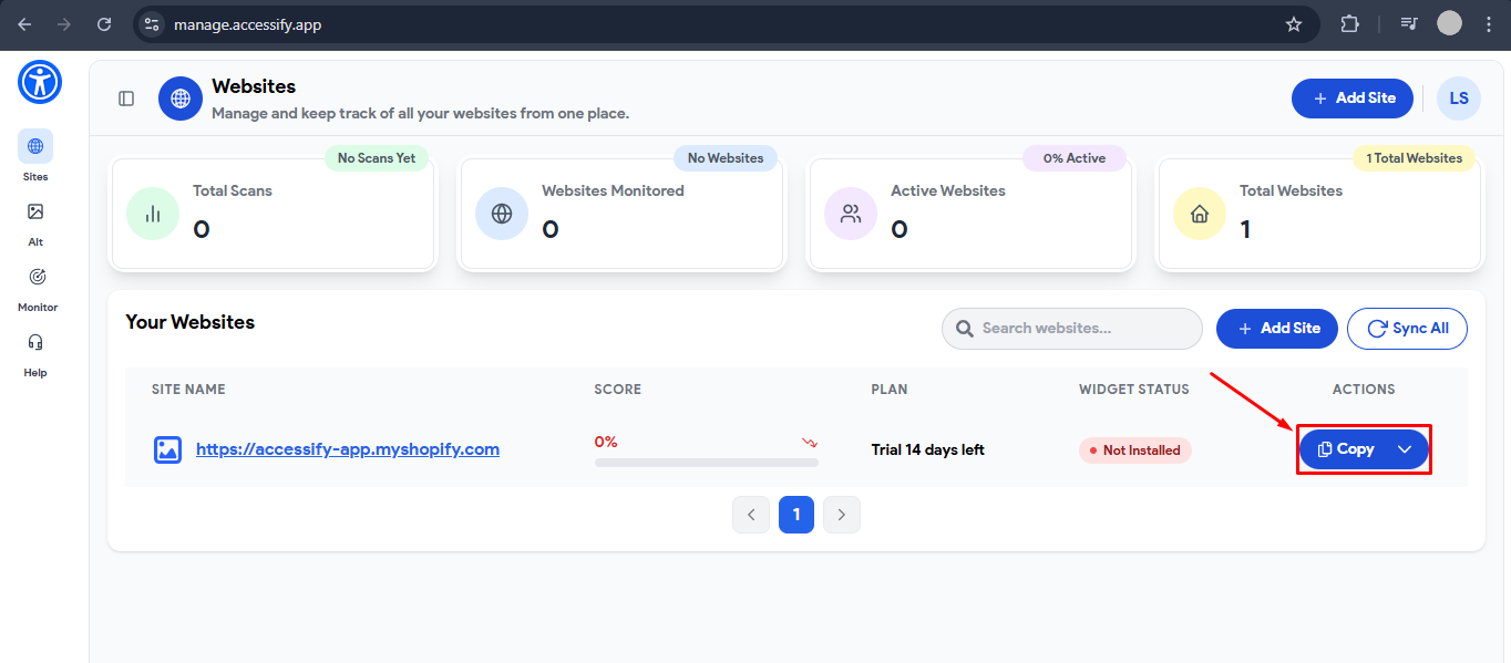 Copying of Accessify code 