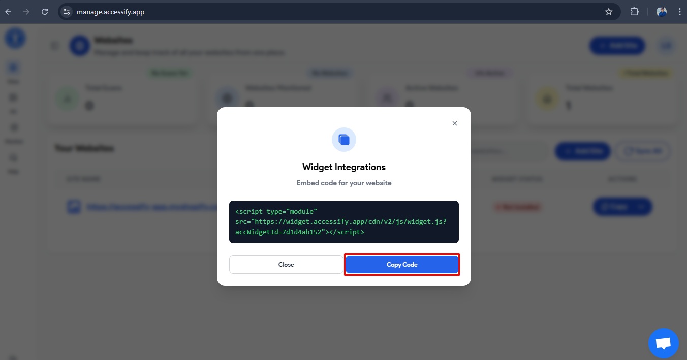 Accessify embedded code 