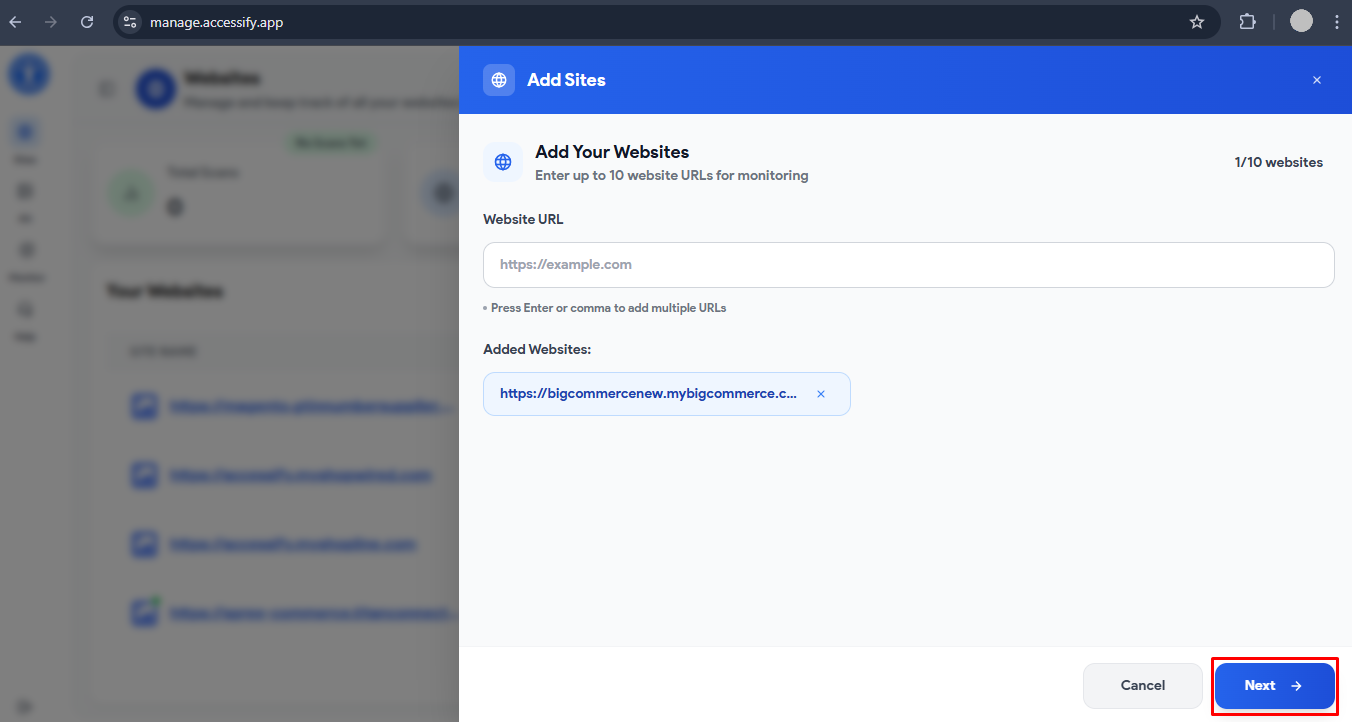 Bigcommerce adding page of Accessify