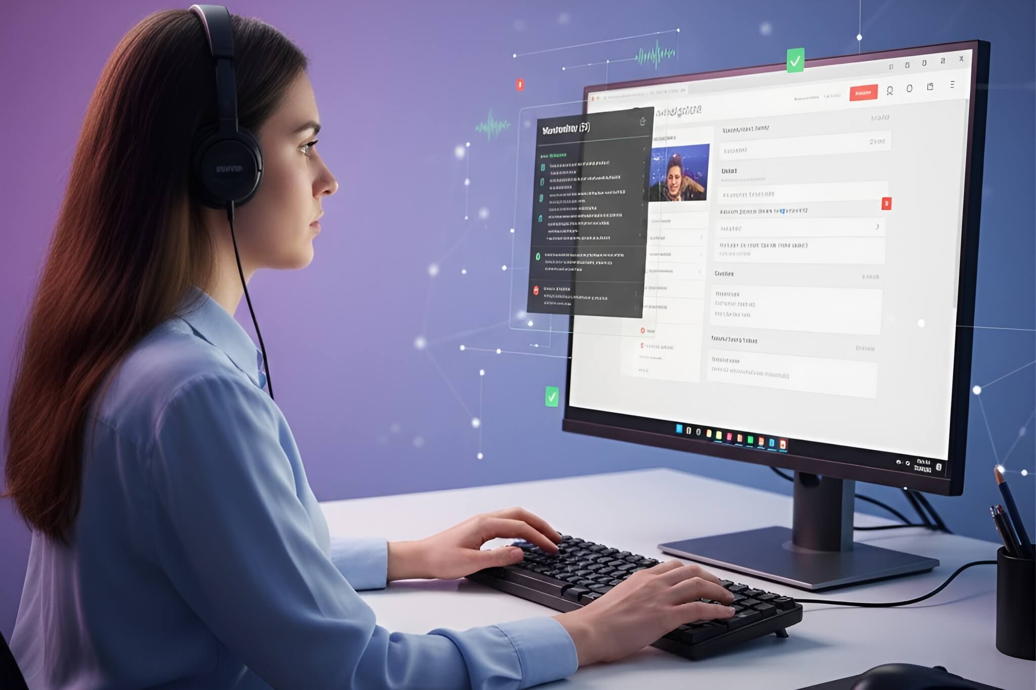Accessibility specialist performing manual website testing using a screen reader and keyboard-only navigation to evaluate real user experience and WCAG compliance.