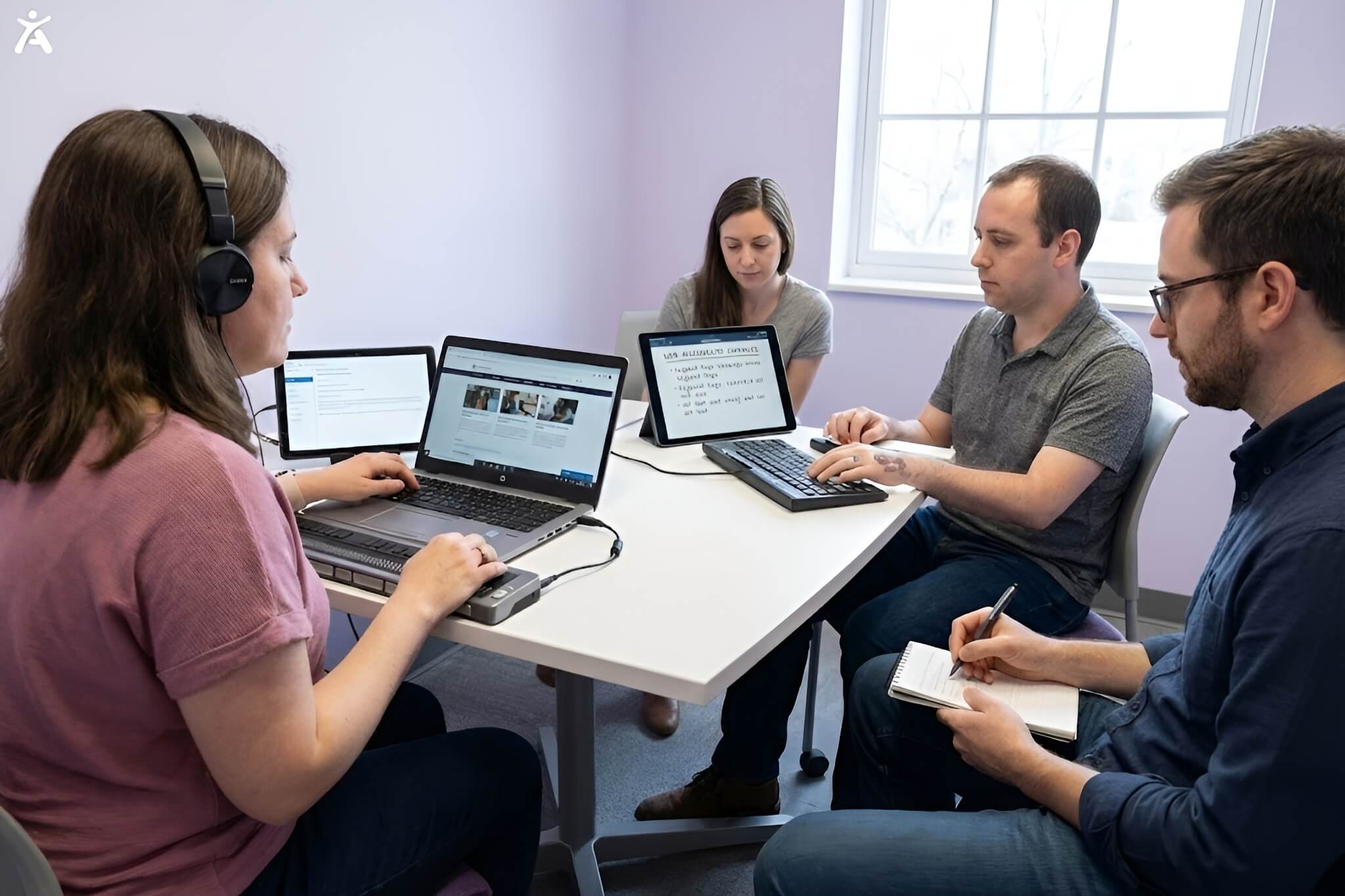 Users testing websites with assistive technologies as part of evaluations conducted by accessibility experts.