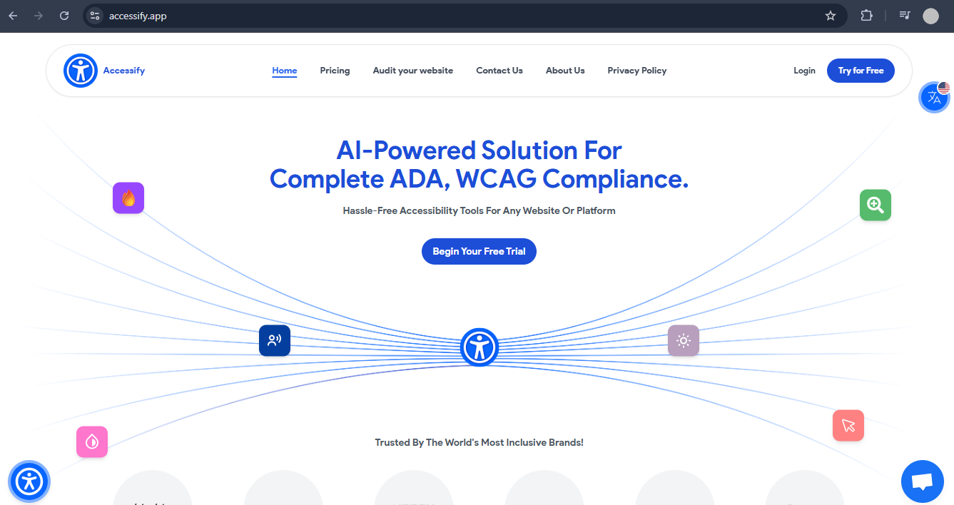 Accessify landing page from where you have to sign-in/ sign-up to get free trail.