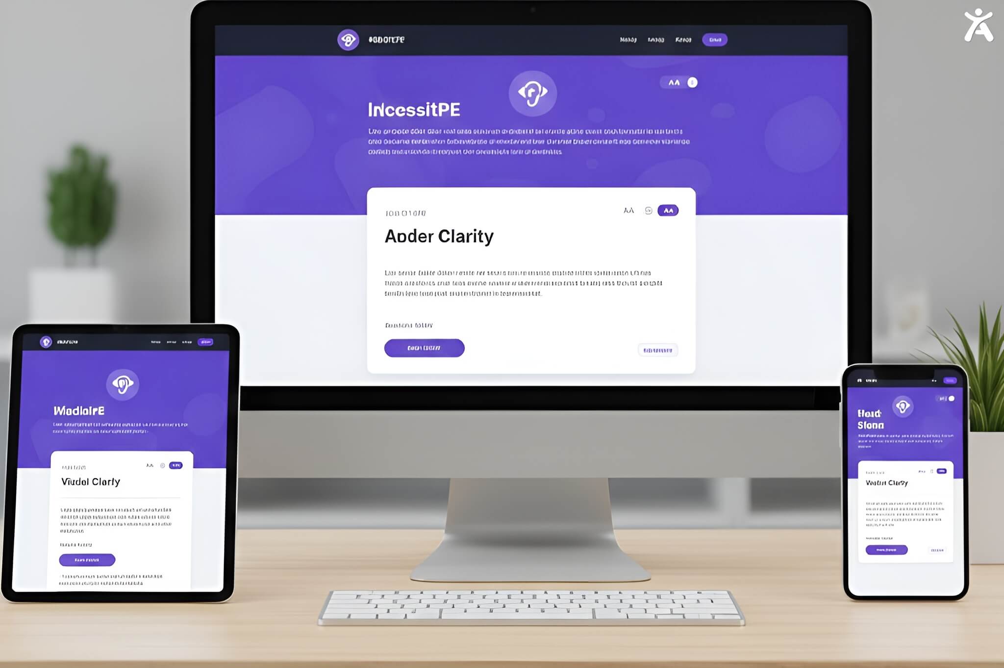  Accessible website with strong color contrast displayed consistently on desktop, tablet, and mobile devices.
