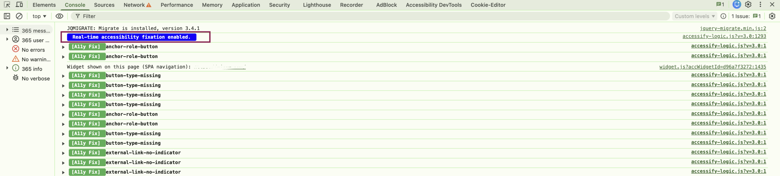 Real time fixation logs 