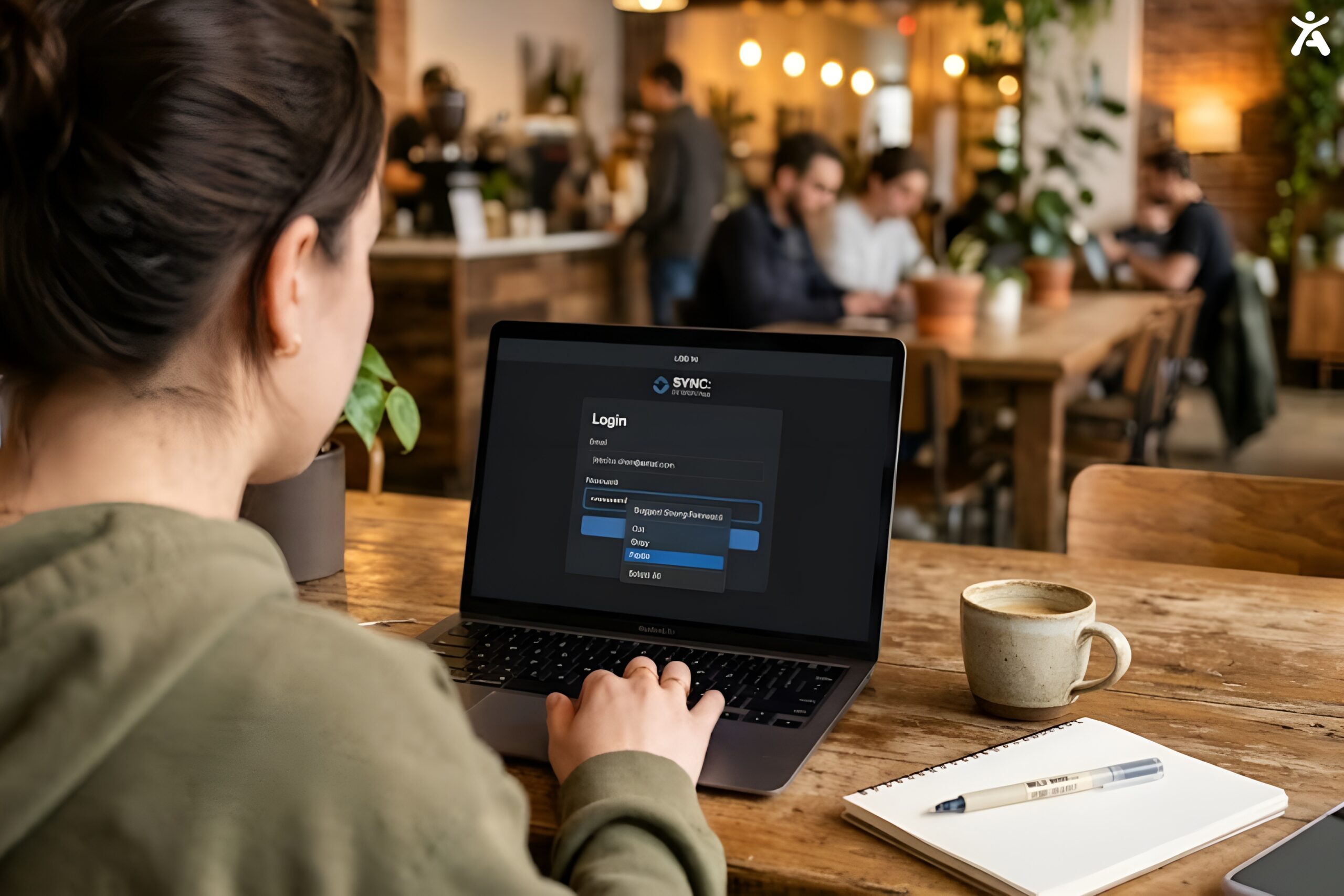 Login screen example showing accessible authentication with paste enabled
