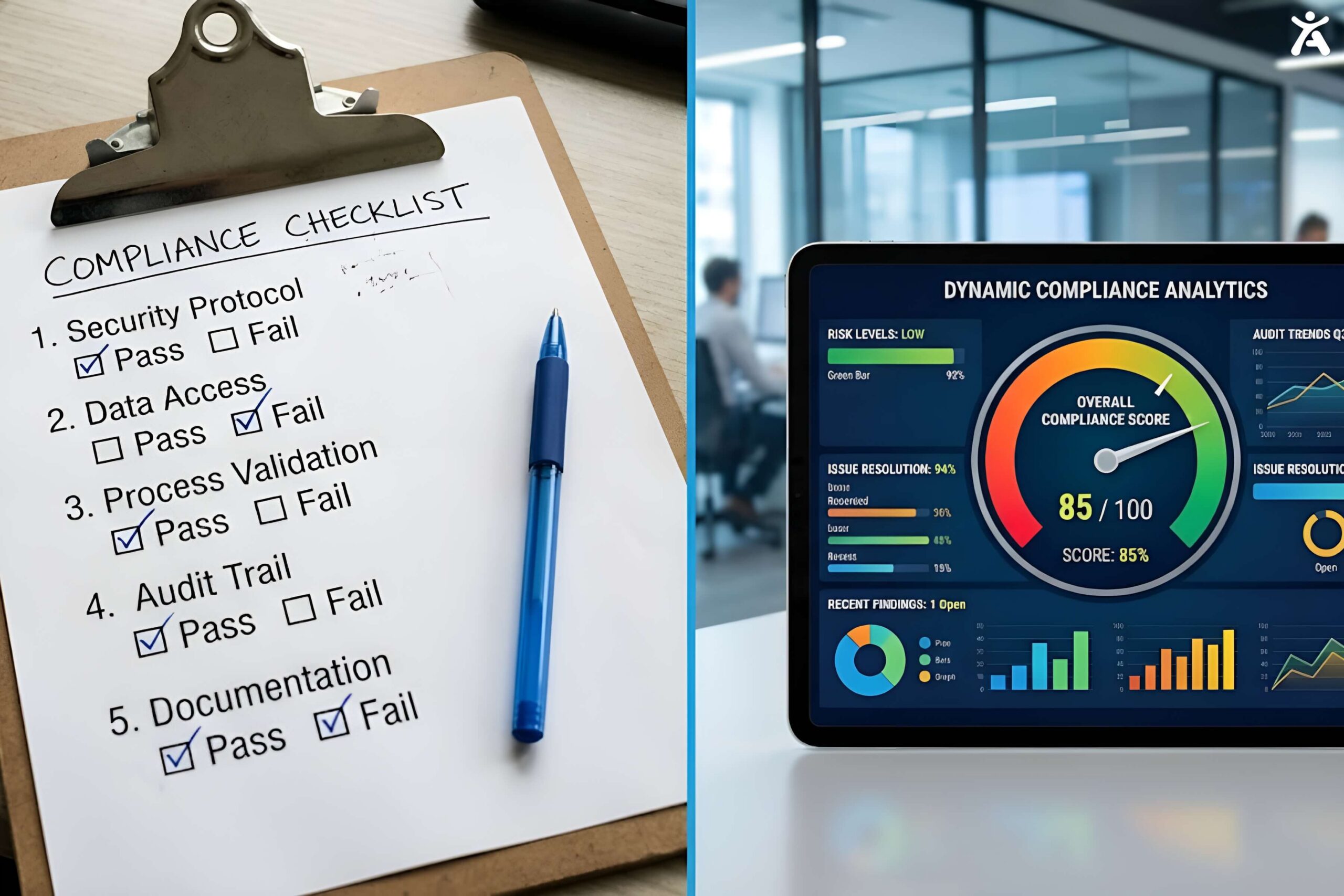 Comparison of WCAG 2.2 pass or fail testing versus WCAG 3.0 scored testing